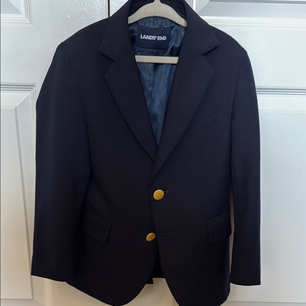 Lands' End Blue Blazer with Gold Buttons